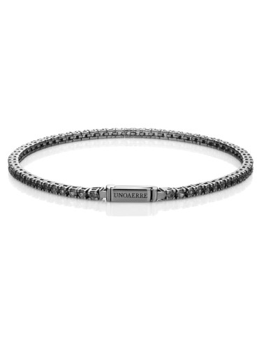 Schwarzes 925er Sterlingsilber Tennisarmband 
