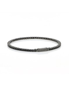 Black 925 Sterling Silver Tennis Bracelet Unoaerre 2