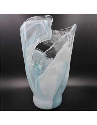 Murano Glas Vase Blaue Welle 