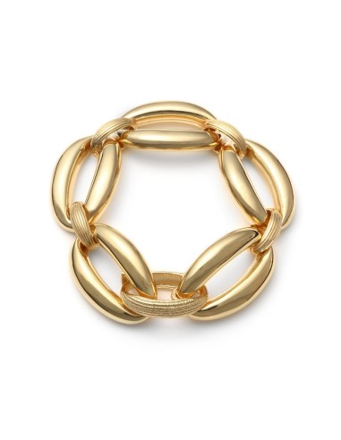 Gold Plated Sterling Silver Oval Chain Bracelet