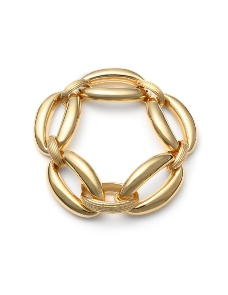 Gold Plated Sterling Silver Oval Chain Bracelet