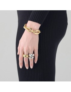 Bracciale Bold Maglie Ovali Bombate in Argento 925... 2