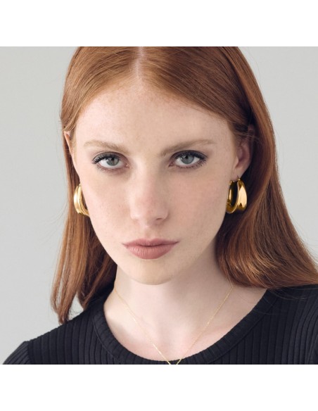 Orecchini Ovali Bold in Argento 925 Dorato