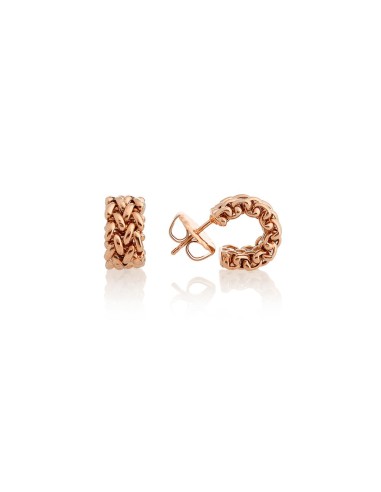 Rose Gold Plated Sterling Silver Grain of Rice Chain Earrings