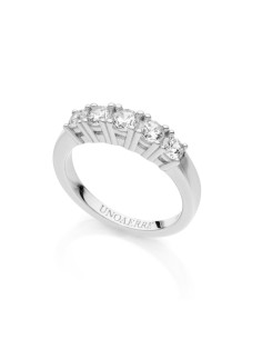 Anello Semiveretta in Argento 925 con 5 Zirconi Bianchi...