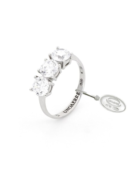 925er Sterlingsilber Maxi Trilogy Ring mit Weißem Zirconia