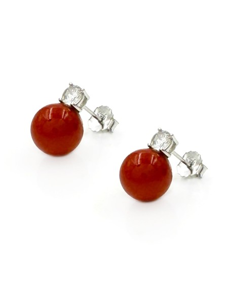 Orecchini Pallina Colorata in Argento 925 