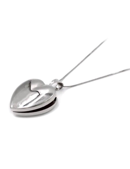 Halskette mit Herz-Foto-Anhänger aus 925er Sterlingsilber
