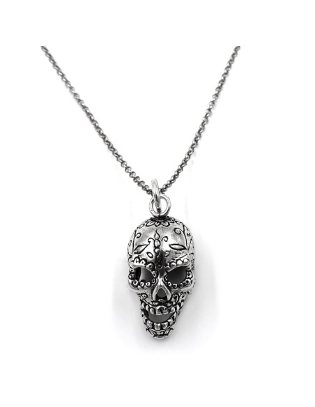 925 Sterling Silver Calavera Pendant Necklace