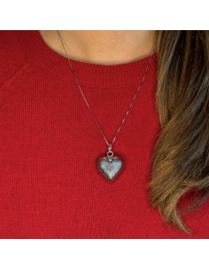 Necklace with Bell Heart Domed Pendant  2