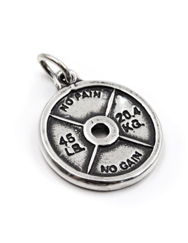 Barbell Weight Silver Pendant 