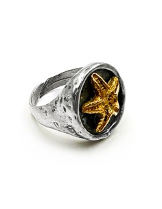 Hammered Sterling Silver Starfish Ring
