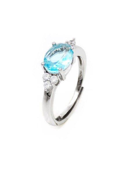 925er Sterlingsilber Ring mit Großem Ovalen Stein