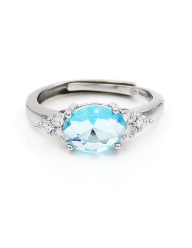 925er Sterlingsilber Ring mit Großem Ovalen Stein