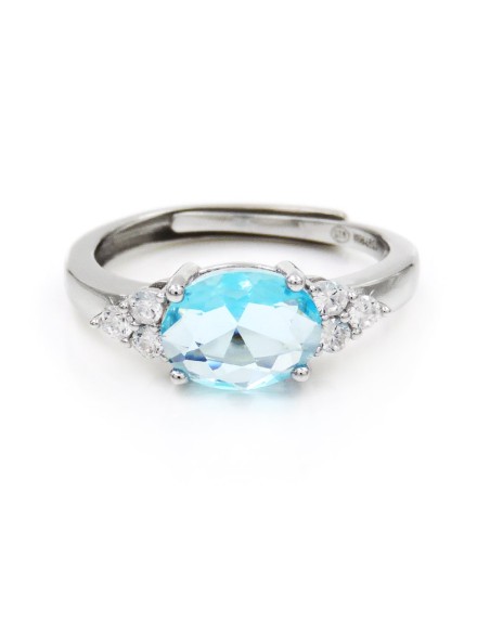 925er Sterlingsilber Ring mit Großem Ovalen Stein
