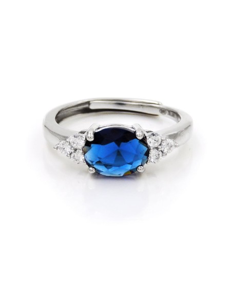 925er Sterlingsilber Ring mit Großem Ovalen Stein