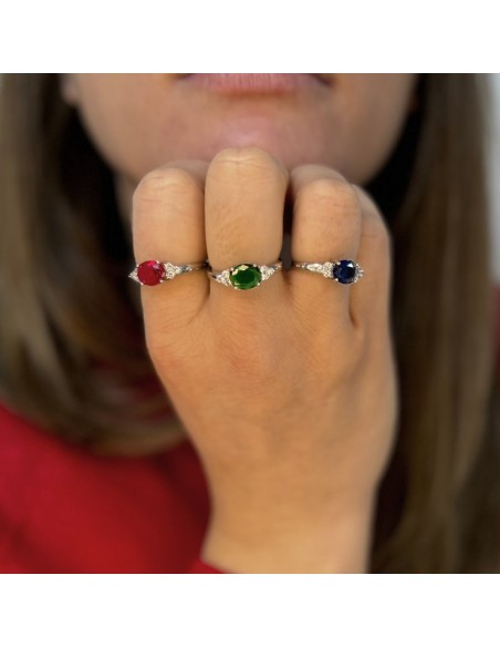 925 Sterling Silver Ring with Large Oval Stone