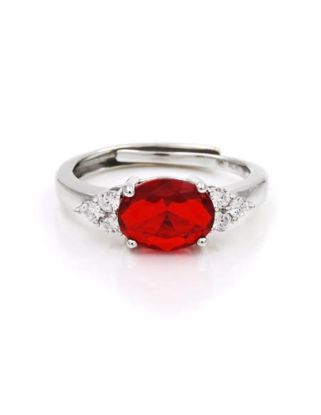 925er Sterlingsilber Ring mit Großem Ovalen Stein