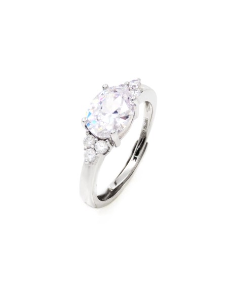 925er Sterlingsilber Ring mit Großem Ovalen Stein