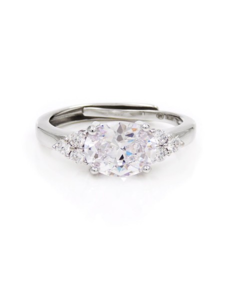 Anello in Argento 925 con Pietra Ovale Grande