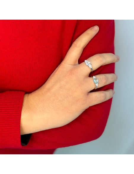 Anello in Argento 925 con Pietra Ovale Grande