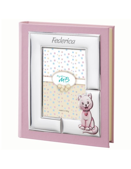 Customizable Pink Cat Photo Album for Baby Girl