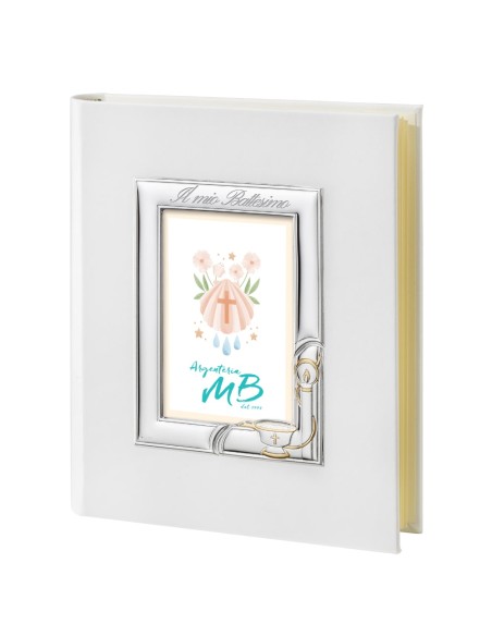 Customizable White Photo Album for Christening