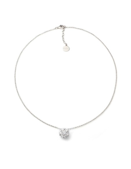Halskette aus Sterlingsilber mit Pavé-Blumenanhänger