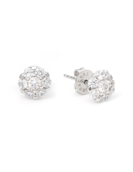 Blumen Ohrstecker mit Zirkonia Pavé