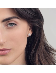 Stud Earrings with Flower Pavé 2