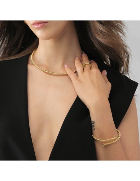 Bracciale Chiodo Dorato Bangle Semirigido 