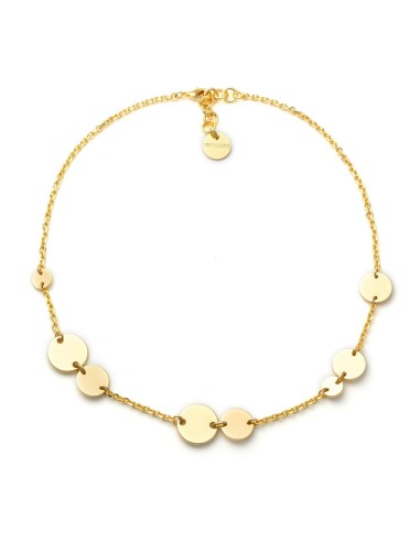 Golden Oval Chain Necklace with Round Medals