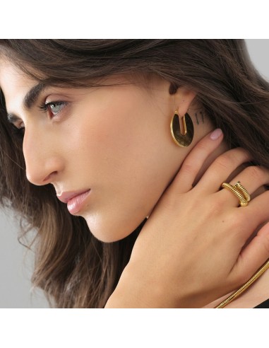Flache Runde Ohrringe Dynamic Gold