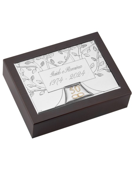 Scatola Portagioie Albero della Vita 50 Anniversario Personalizzabile 