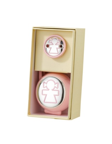 Schnullerhalter mit Rosa Box Mädchen Personalisierte Namensgravur