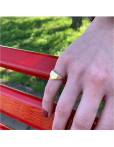 Gold Plated Sterling Silver Heart Shaped Chevalier Ring  2