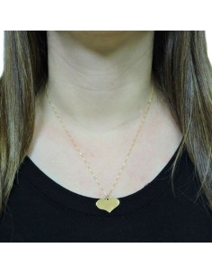 Collana con Medaglia Cuore in Argento 925 Placcato Oro  2