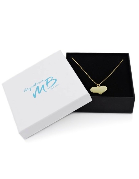 Gold Plated 925 Sterling Silver Necklace with Heart Medal Pendant 