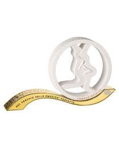 Infinite Love Resin Sculpture with Golden Base