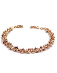 Bracciale con Anelli e Sfere in Argento Placcato Oro Rosa