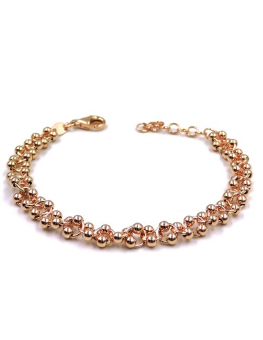 Armband mit Ringen und Kugeln aus 925er Sterlingsilber Rosévergoldet