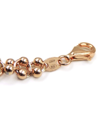 Rose Gold Plated Sterling Silver Chain Bracelet...
