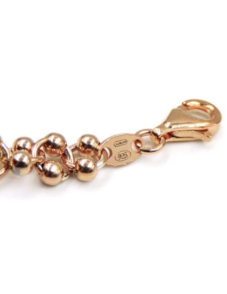 Rose Gold Plated Sterling Silver Chain Bracelet with Balls