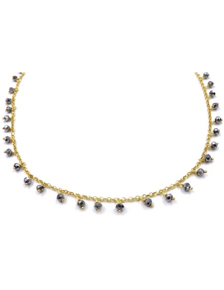 Bracciale Catena Donna in Argento 925 Rodiato con Ciondolo Doppio Cuore