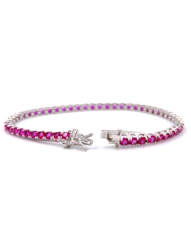 925 Sterling Silver Pink Tennis Bracelet 