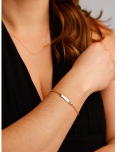 Bracciale con Targhetta Personalizzabile in Oro 9 Carati 2