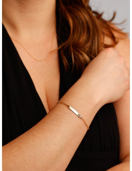 Armband mit Personalisierbarer Platte aus 9 Karat Gold