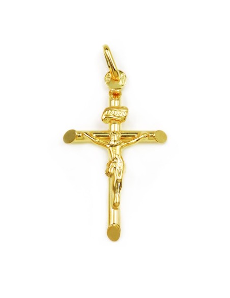 9K Gold Classic Crucifix Pendant Unoaerre