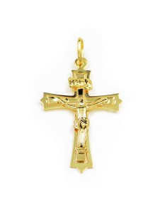 9K Gold Crucifix Pendant Unoaerre