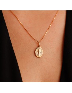 9K Gold Miraculous Medal Our Lady of Lourdes  2